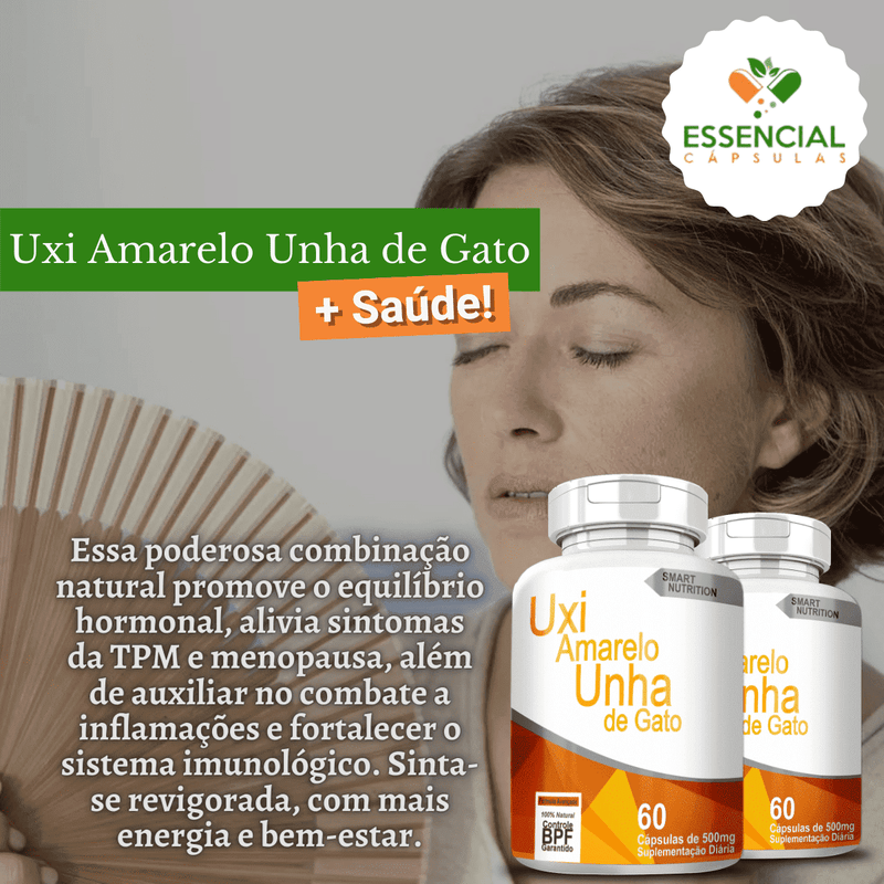 Uxi Amarelo C/ Unha De Gato 500mg 60 Cápsulas