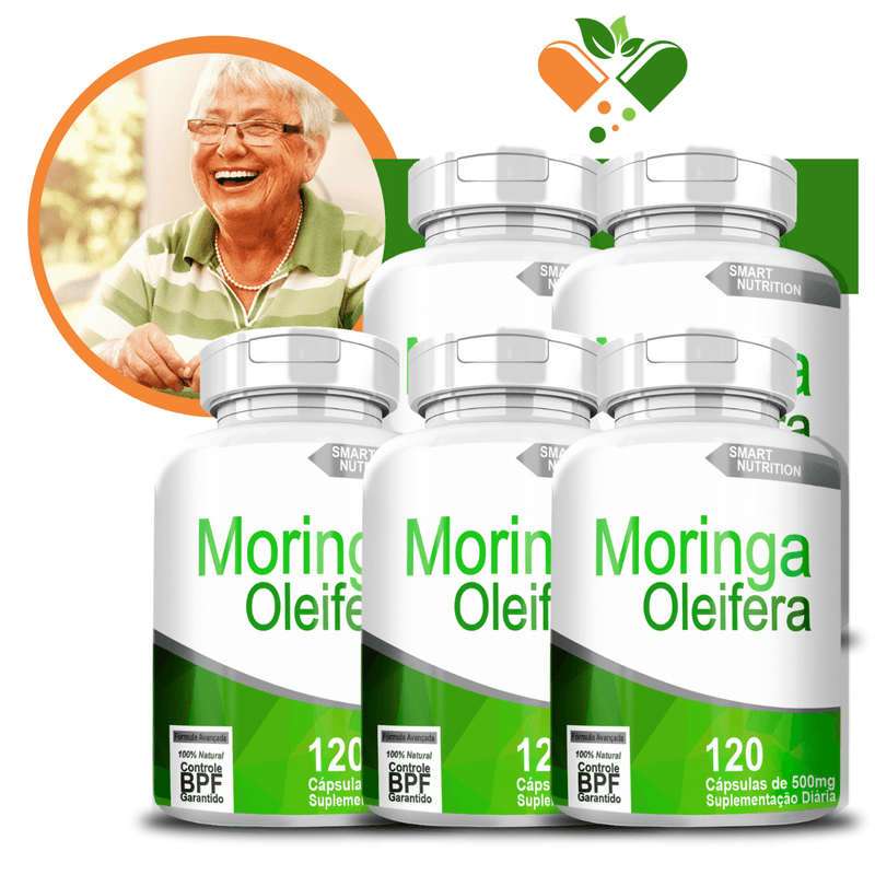 Kit com 5 Moringa Oleifera 500mg 120 Cápsulas