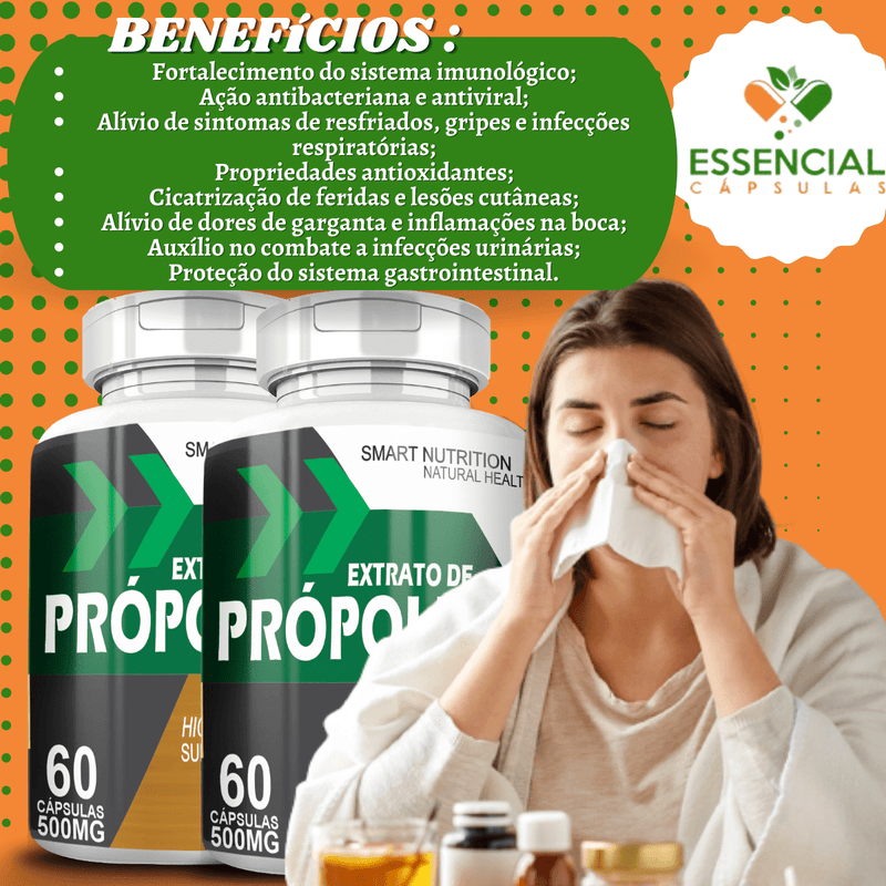 Extrato De Própolis 500mg 60 Cápsulas