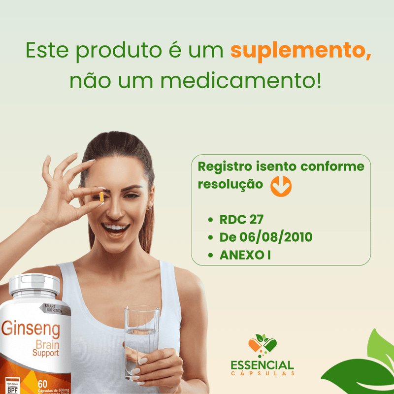 GINSENG KIT COM 5 POTES COM TOTAL DE 300 CAPSULAS