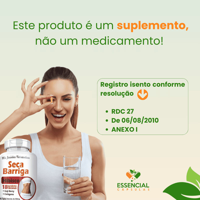Seca Barriga Com Hibisco 500mg 120 Cápsulas