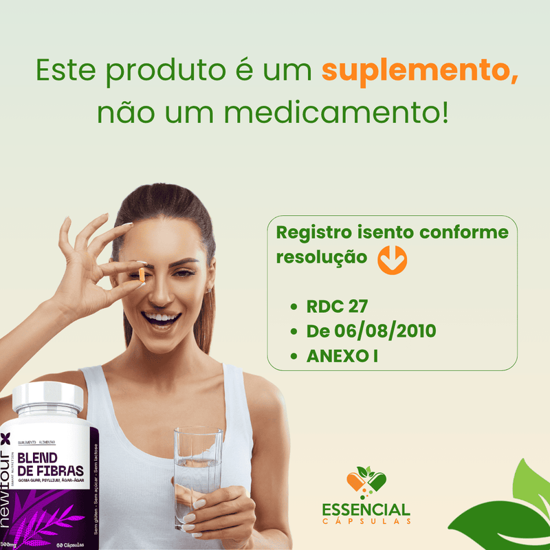BLEND DE FIBRAS KIT COM 5 POTES COM TOTAL DE 300 CAPSULAS