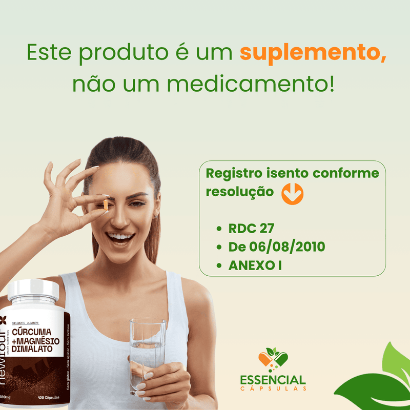 CÚRCUMA COM MAGNÉSIO DIMALATO 120 CÁPSULAS