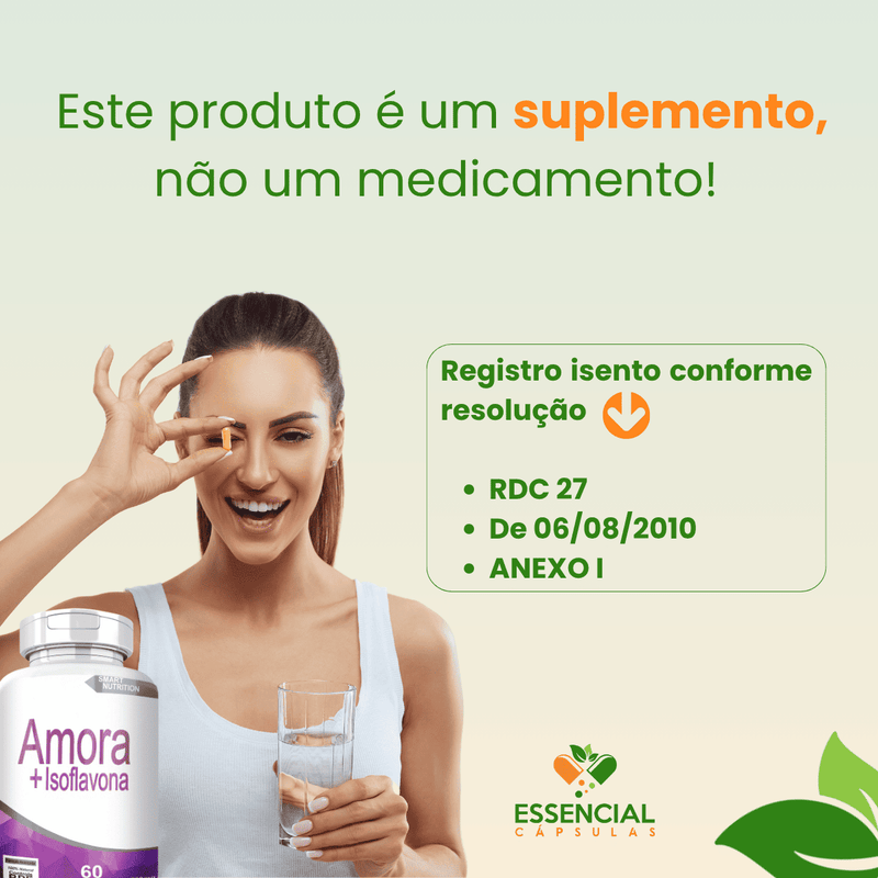 AMORA COM ISOFLAVONA KIT COM 3 POTES COM TOTAL DE 180 CAPSULAS