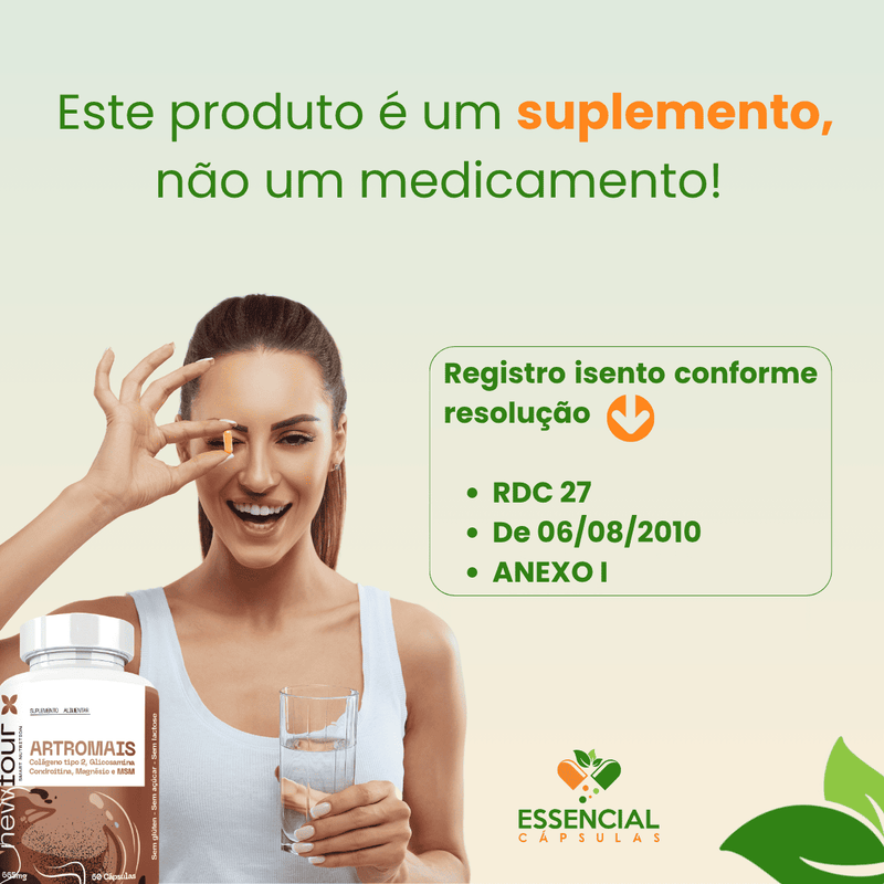 ARTROMAIS - COLÁGENO TIPO 2 , GLICOSAMINA , CONDROITINA , MAGNÉSIO E MSM KIT COM 3 POTES COM TOTAL DE 180 CAPSULAS