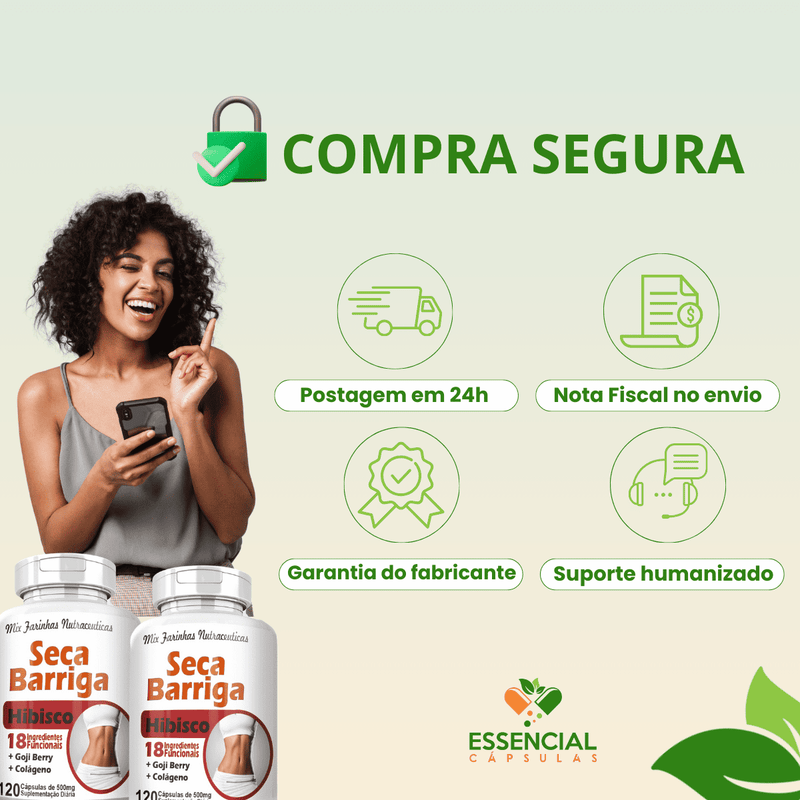 Seca Barriga Com Hibisco 500mg 120 Cápsulas