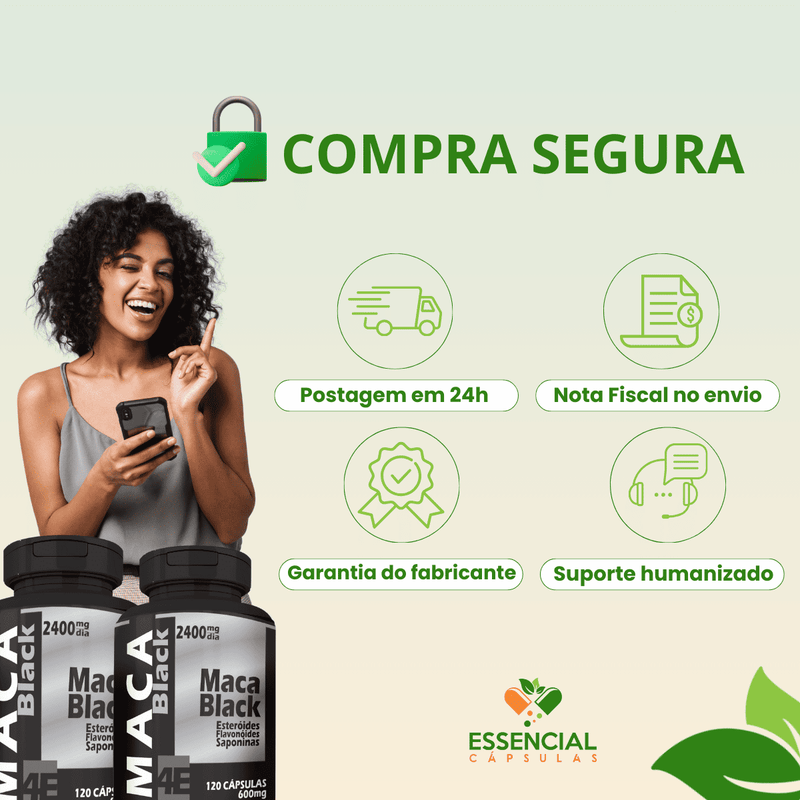 Maca Black 600mg 120 Cápsulas