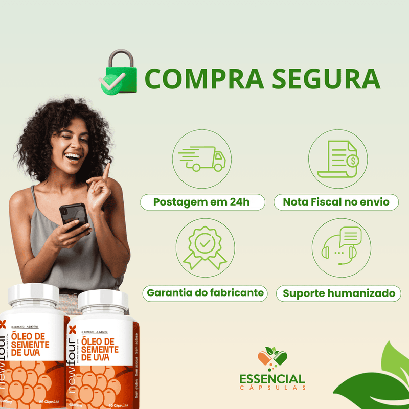 ÓLEO DE SEMENTE DE UVA 60 CÁPSULAS