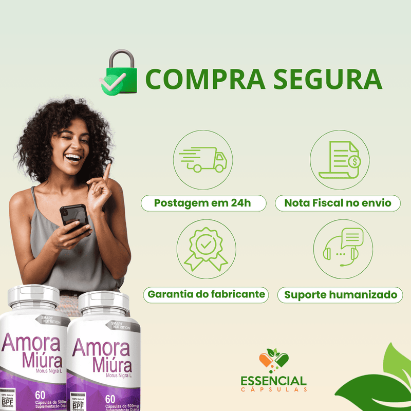 Kit com 3 Amora Miura 500MG 60 Cápsulas