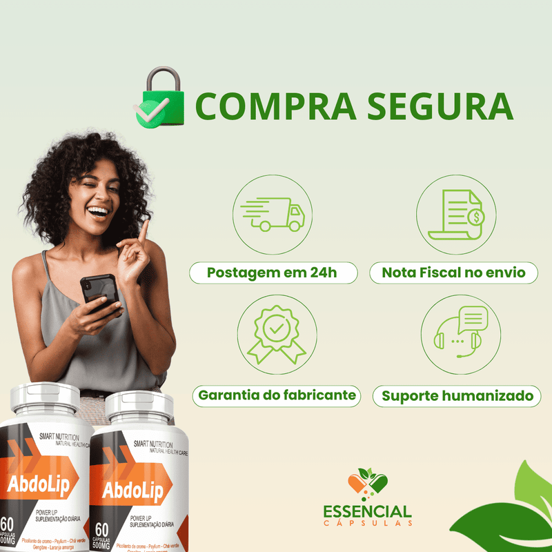 Kit com 5 Potes Abdolip 500mg 60 Cápsulas