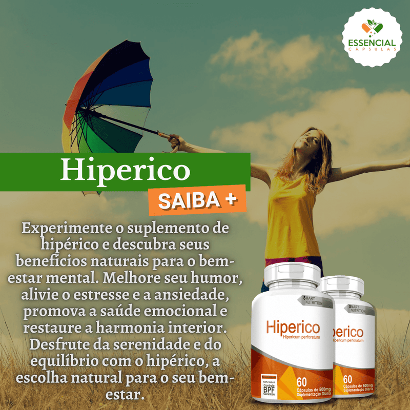 Kit com 5 Hipérico 500mg 60 Cápsulas