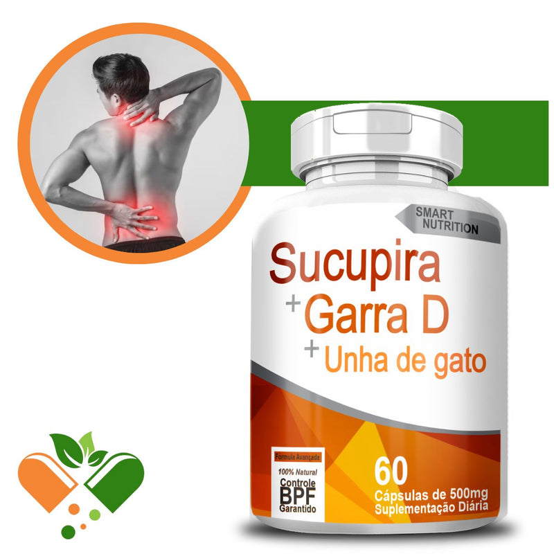 Sucupira + Garra D + Unha De Gato 500mg 60 Cápsulas