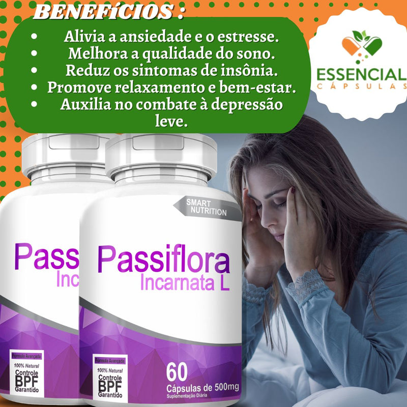 Kit com 5 Passiflora (maracujá) 500mg 60 Cápsulas