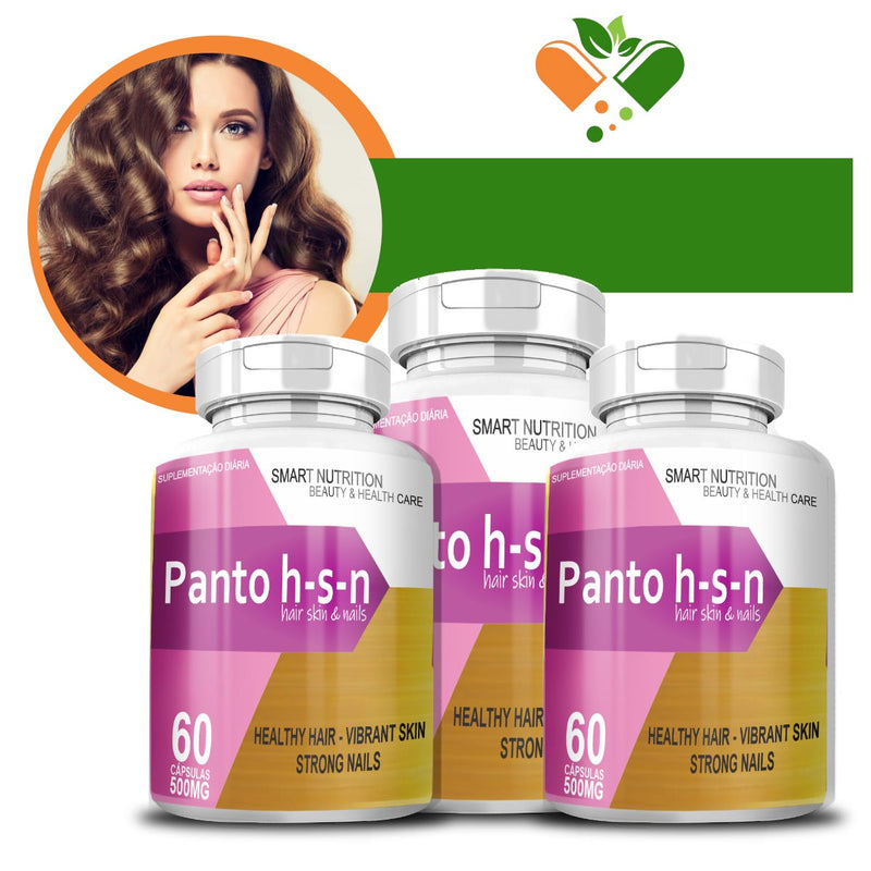 Kit com 3 Panto H-S-N 500mg 60 Cápsulas