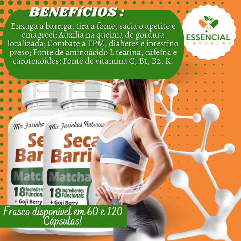 Compre 2 Leve 3  Seca Barriga Com Matcha 500mg 60 Cápsulas