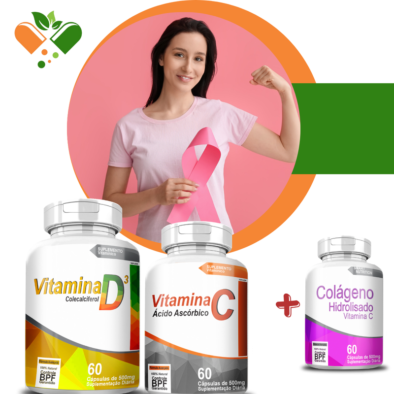 Kit Vitaminas: Vitamina C + Vitamina D + Colágeno