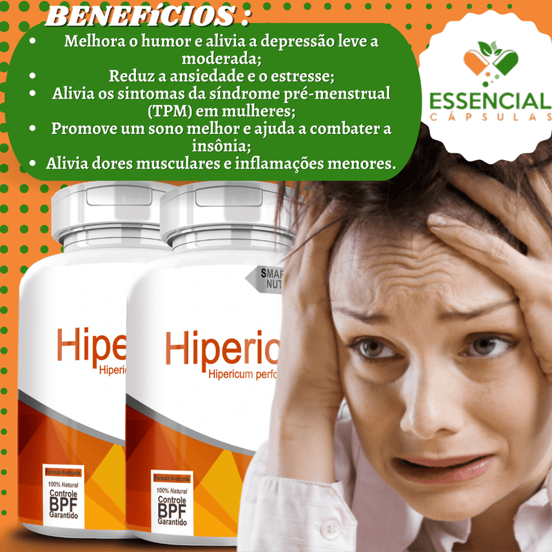 Kit com 5 Hipérico 500mg 60 Cápsulas