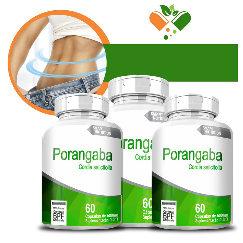 Kit com 3 Porangaba 500mg 60 Cápsulas