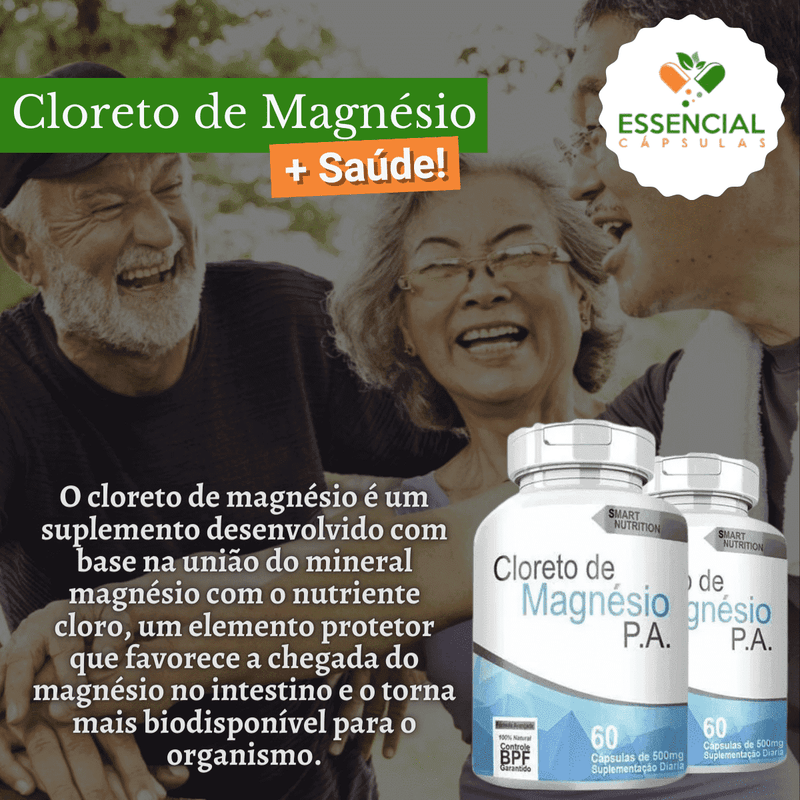 Compre 2 Leve 3 Potes Cloreto De Magnésio 500mg 60 Cápsulas