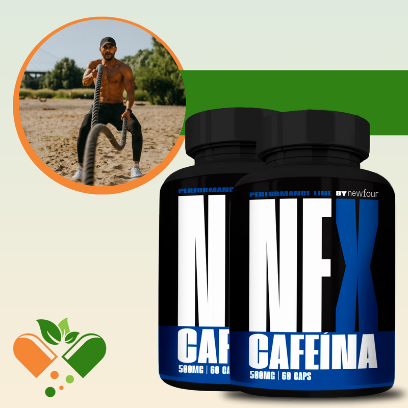 CAFEÍNA KIT COM 2 POTES COM TOTAL DE 120 CAPSULAS