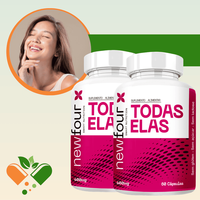 TODAS ELAS  KIT COM 2 POTES COM TOTAL DE 120 CAPSULAS