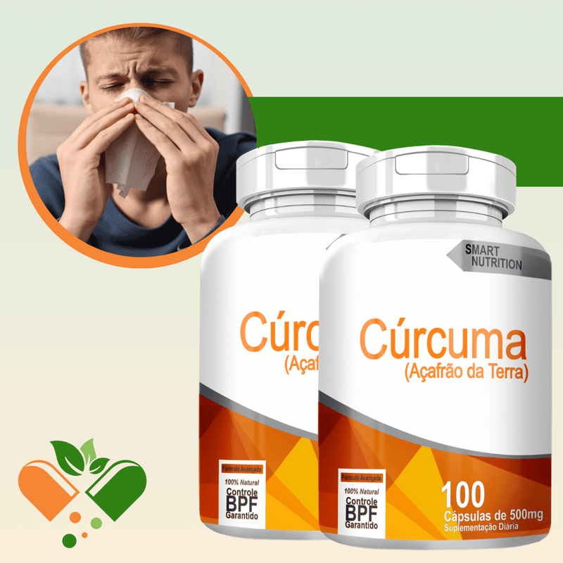 CÚRCUMA KIT COM 2 POTES COM TOTAL DE 200 CAPSULAS