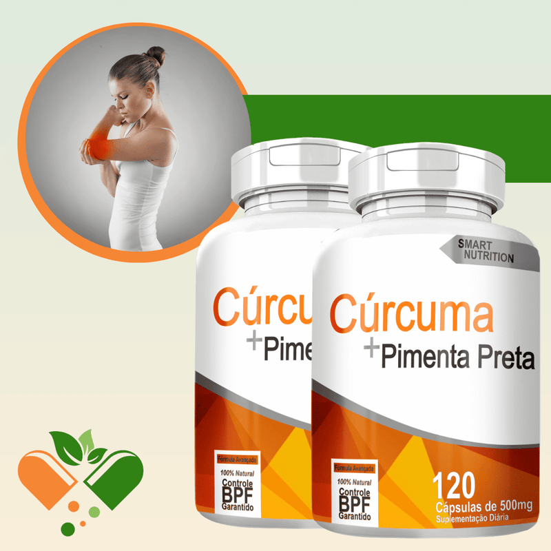 CÚRCUMA COM PIMENTA PRETA KIT COM 2 POTES COM TOTAL DE 240 CAPSULAS