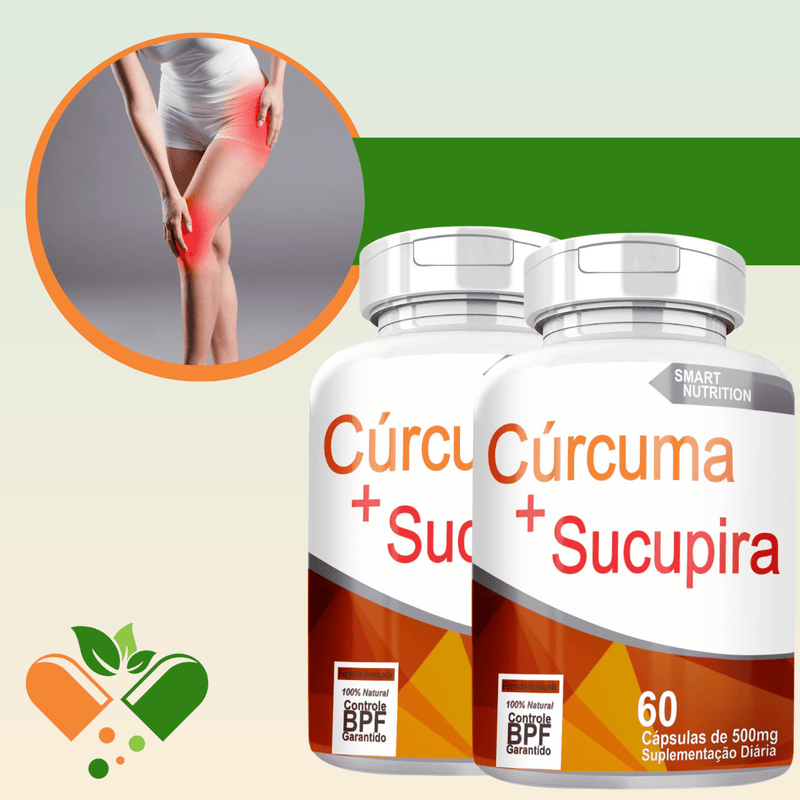 CÚRCUMA COM SUCUPIRA  KIT COM 2 POTES COM TOTAL DE 120 CAPSULAS