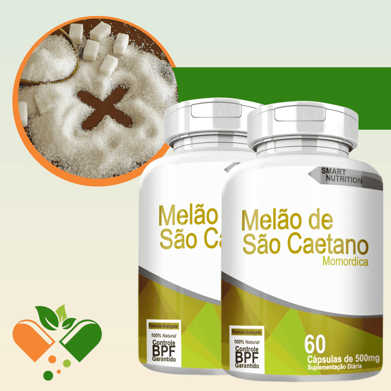 MELÃO DE SÃO CAETANO KIT COM 2 POTES COM TOTAL DE 120 CAPSULAS