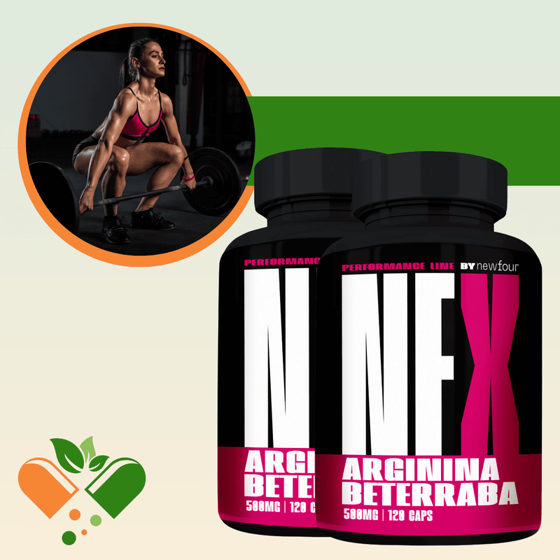 L-ARGININA + BETERRABA KIT COM 2 POTES COM TOTAL DE 240 CAPSULAS