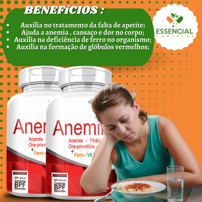 Kit com 5 Potes Anemin 500mg 60 Cápsulas