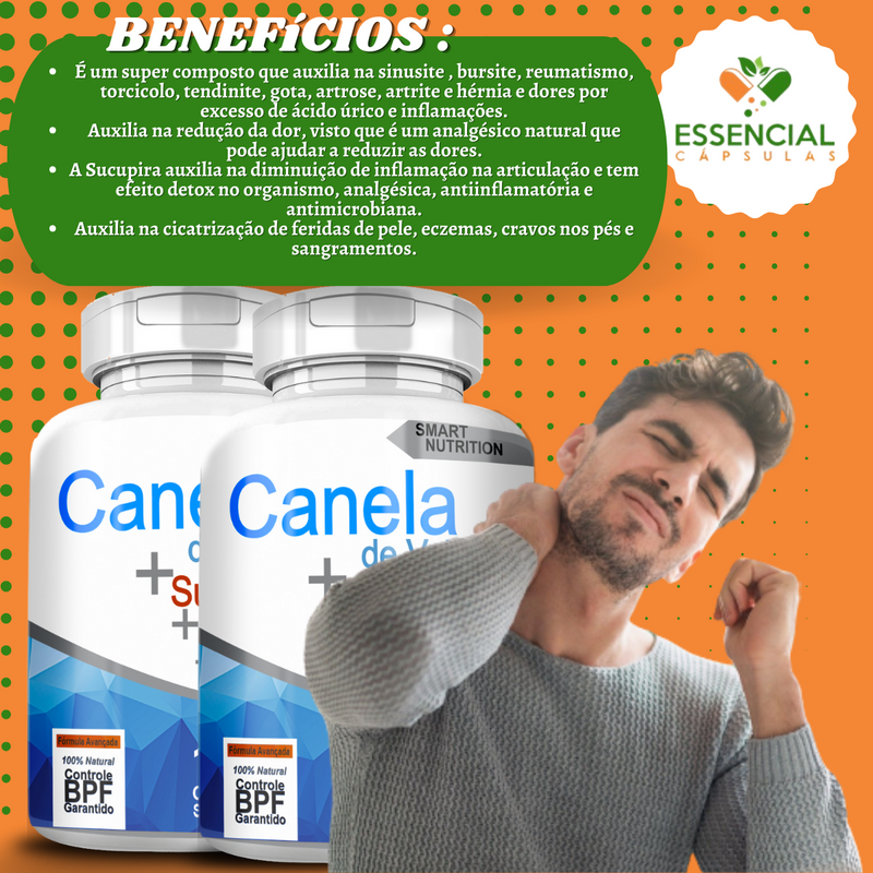 Compre 2 Leve 3 Potes Canela De Velho Composto 500mg 120 Cápsulas