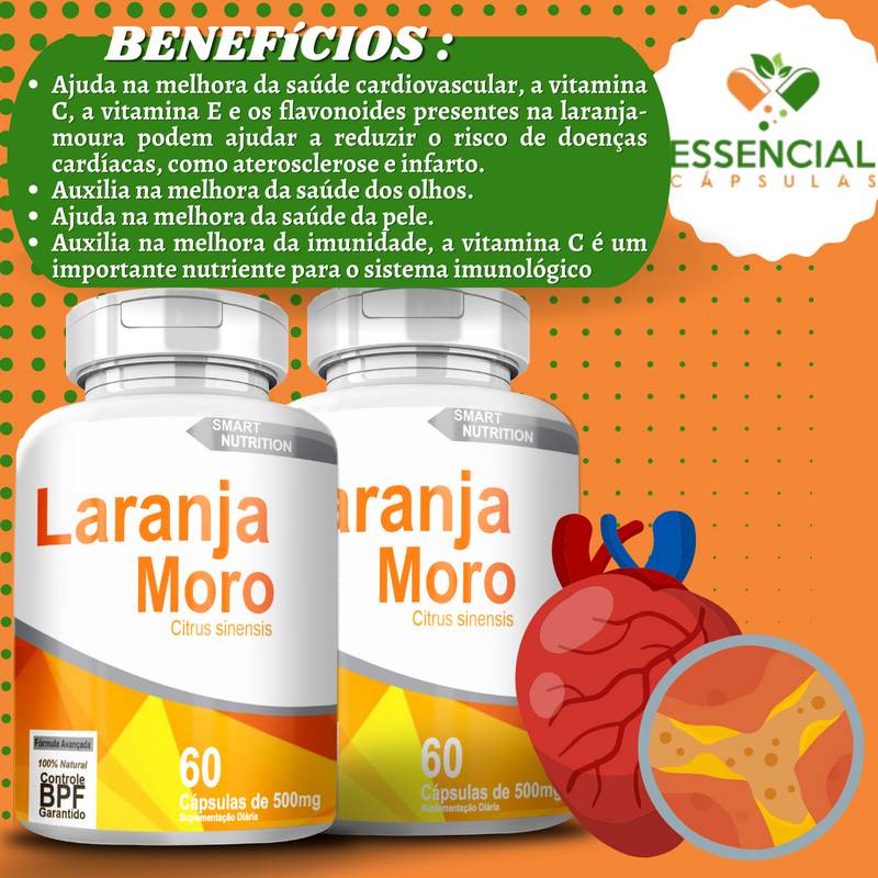 KIT COM 3 LARANJA MORO 500MG 60 CÁPSULAS