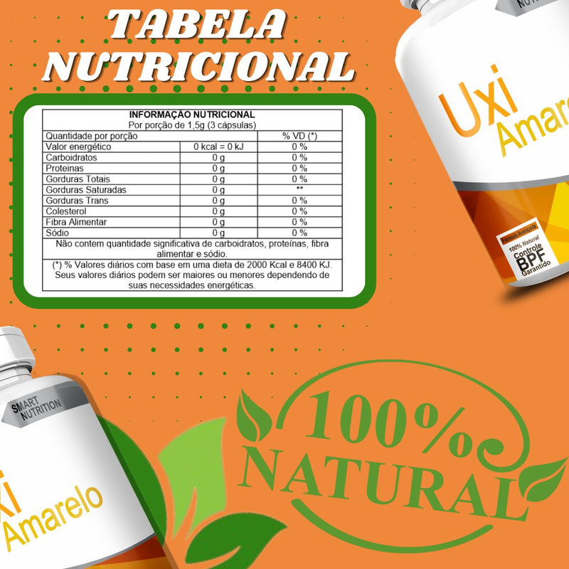 Kit com 3 Uxi Amarelo 500mg 60 Cápsulas
