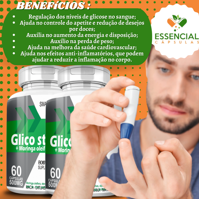 Kit com 5 Glico Stabil 500mg 60 Cápsulas