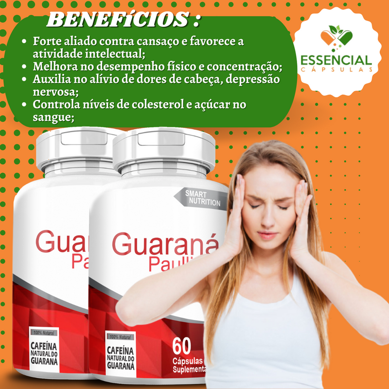 Guaraná 500mg 60 Cápsulas