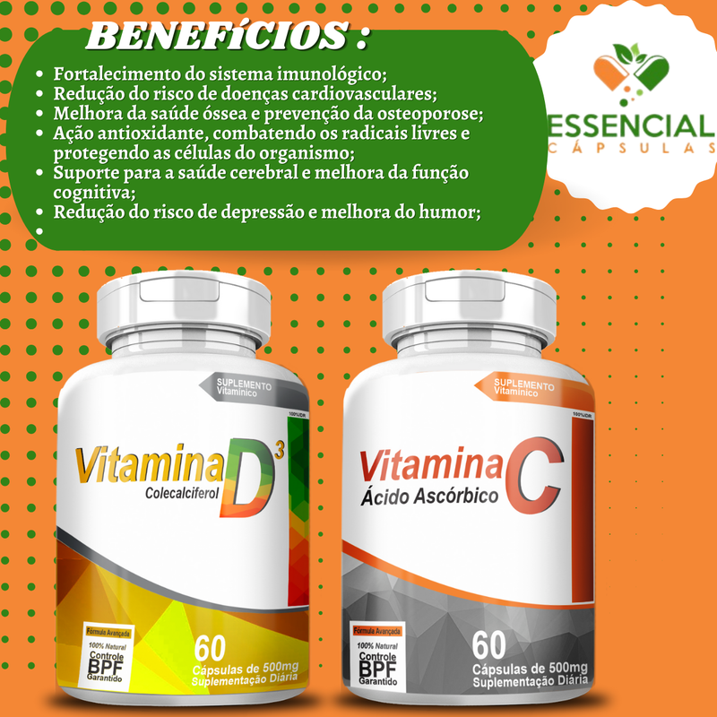 Kit Vitaminas: Vitamina C + Vitamina D + Colágeno
