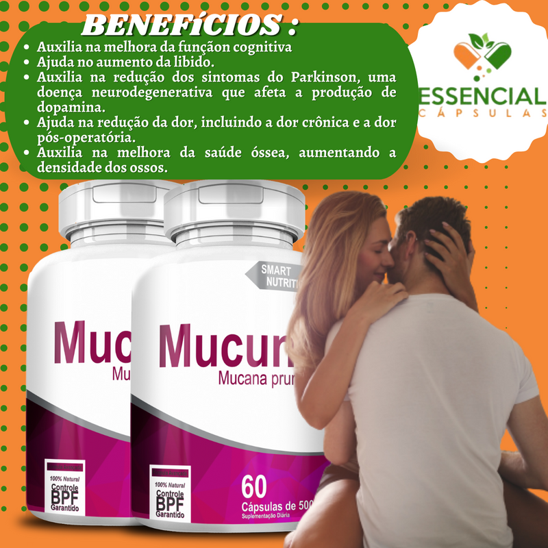 Kit com 5 Mucuna 500mg 60 Cápsulas