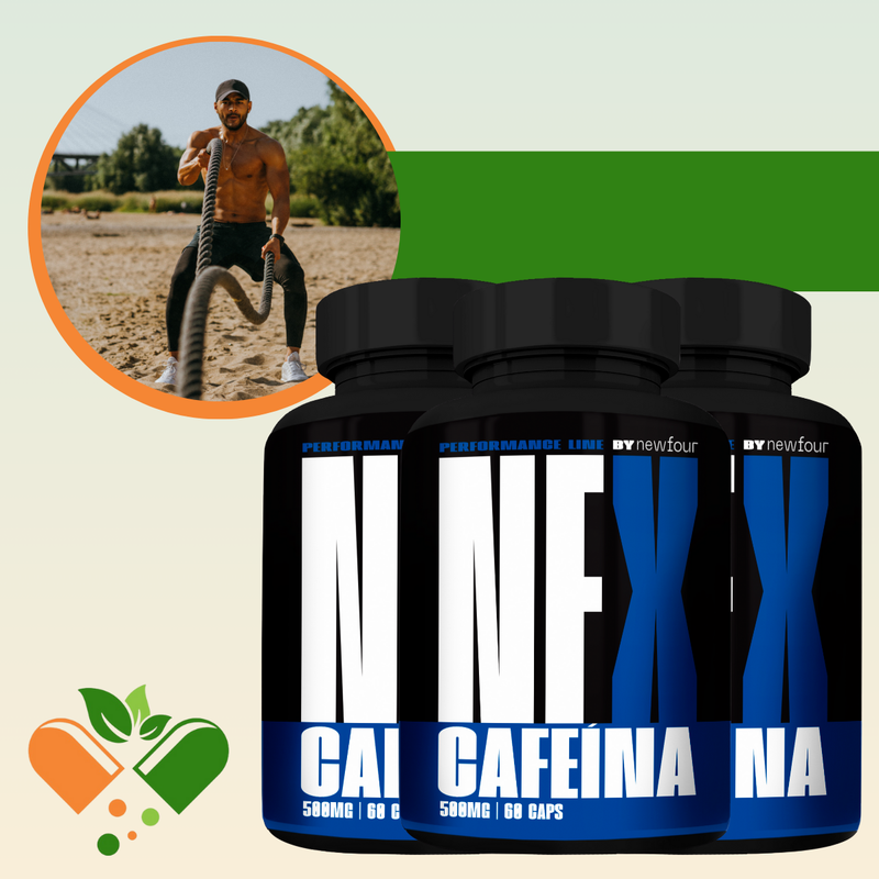 CAFEÍNA KIT COM 3 POTES COM TOTAL DE 180 CAPSULAS