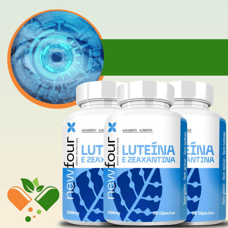 LUTEÍNA E ZEAXANTINA 60 CÁPSULAS KIT COM 3 POTES COM TOTAL DE 180 CAPSULAS