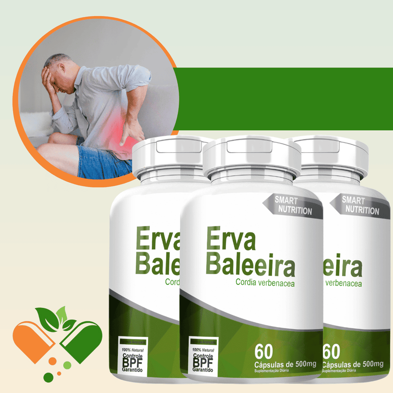 ERVA BALEEIRA KIT COM 3 POTES COM TOTAL DE 180 CAPSULAS