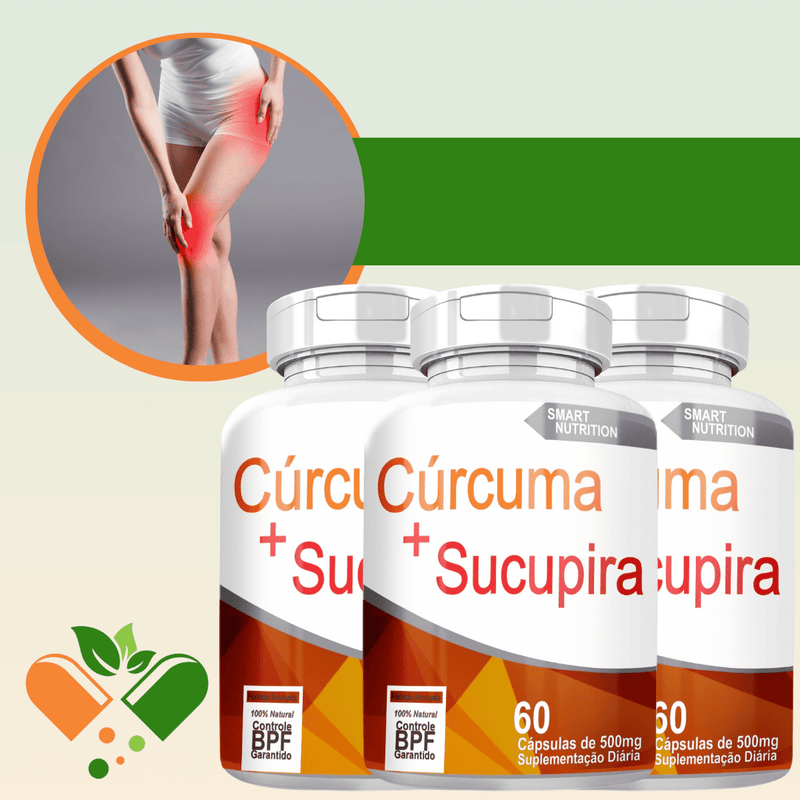 CÚRCUMA COM SUCUPIRA  KIT COM 3 POTES COM TOTAL DE 180 CAPSULAS