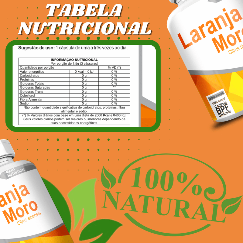 KIT COM 3 LARANJA MORO 500MG 60 CÁPSULAS