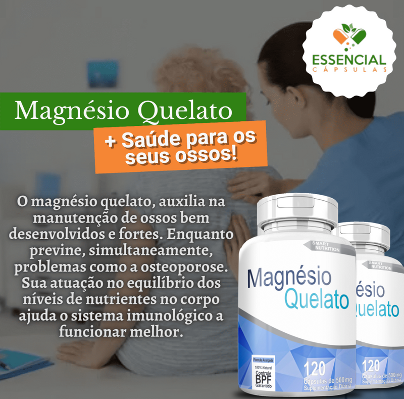 Magnésio Quelato 500mg 120 Cápsulas