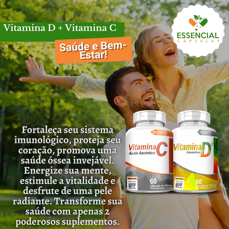 Kit Vitaminas: Vitamina C + Vitamina D + Colágeno