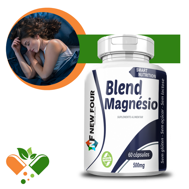 Blend de Magnésio 500mg 60 Cápsulas