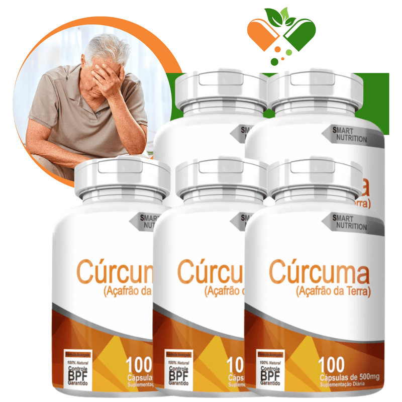 Kit com 5 Potes Cúrcuma 500mg 100 Cápsulas