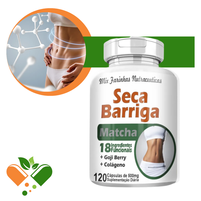 Seca Barriga Com Matcha 500mg 120 Cápsulas