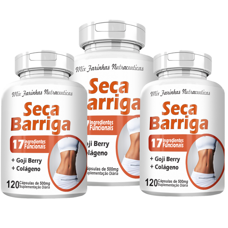 Kit com 3 Potes Seca Barriga 500mg 120 Cápsulas
