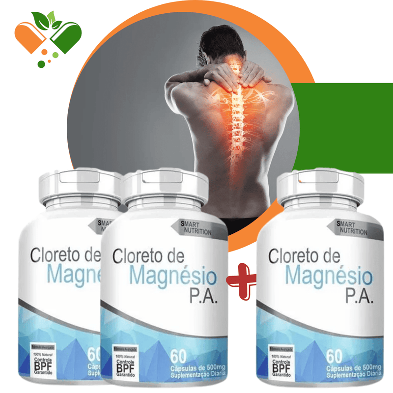 Compre 2 Leve 3 Potes Cloreto De Magnésio 500mg 60 Cápsulas